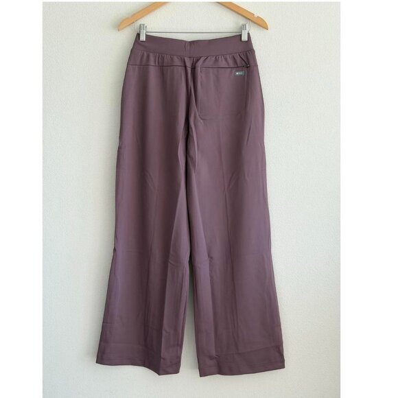 Figs High Waisted Salina FORMx Wide Leg Scrub Pants in Plum, Size Small - Picture 9 of 10
